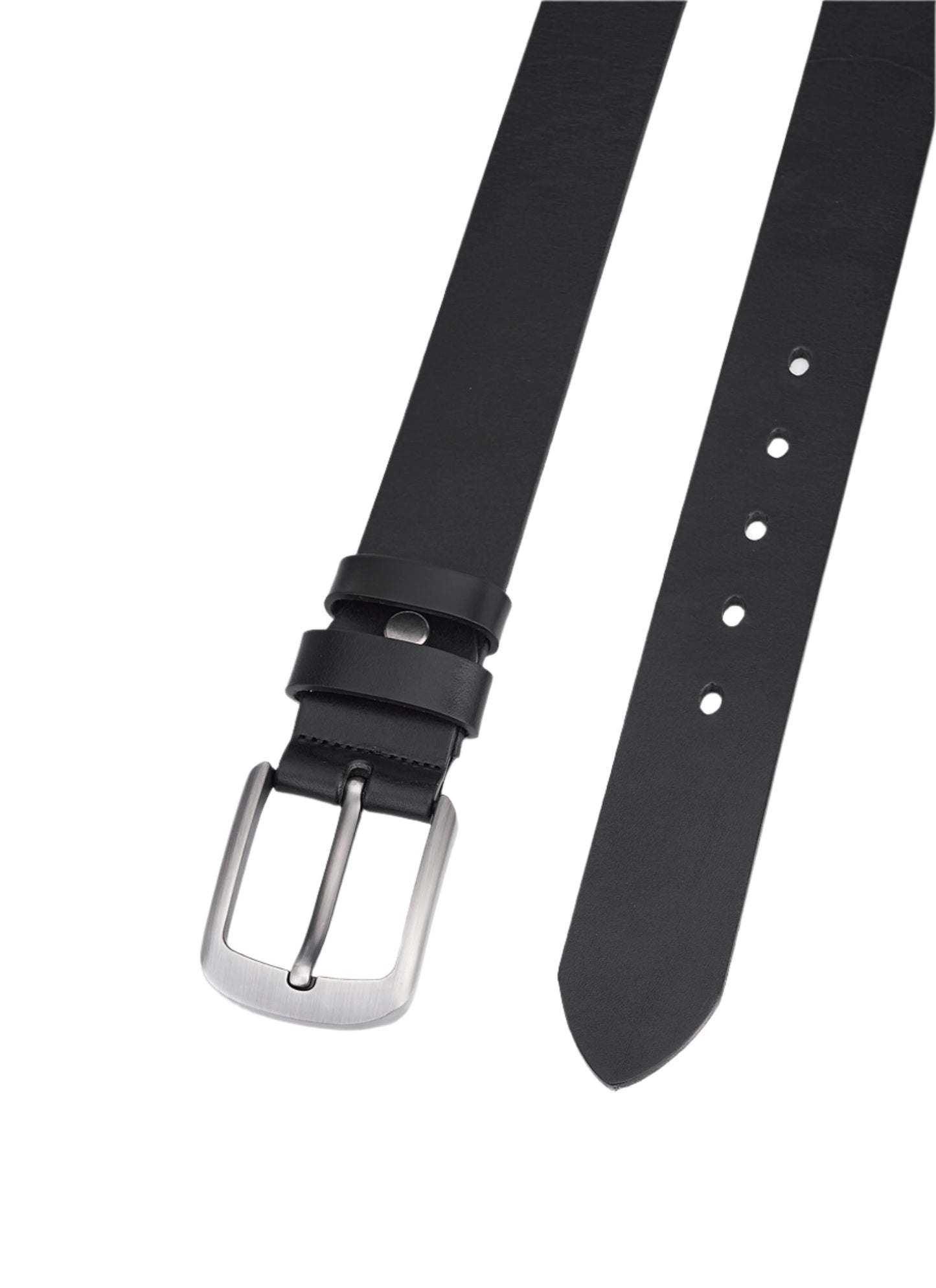 2 Pieces Luxury Genuine Leather Belts - Elegant Black & Dark Brown - Full Leather for Durability and Comfort - Men's Leather Belts