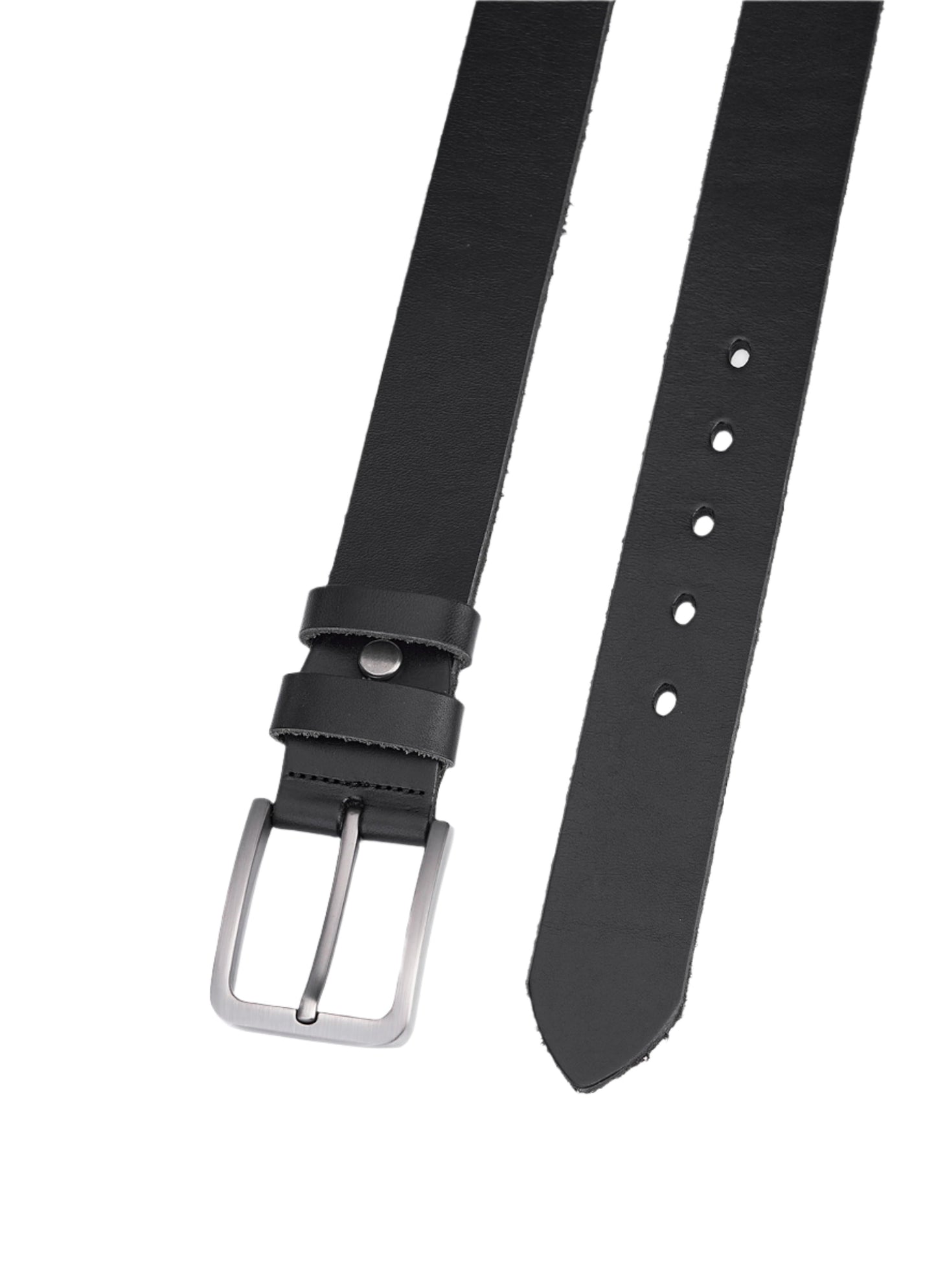 Luxury Ram Leather Belt for Men - Full Leather Black - Stylish and Durable Waist Belt