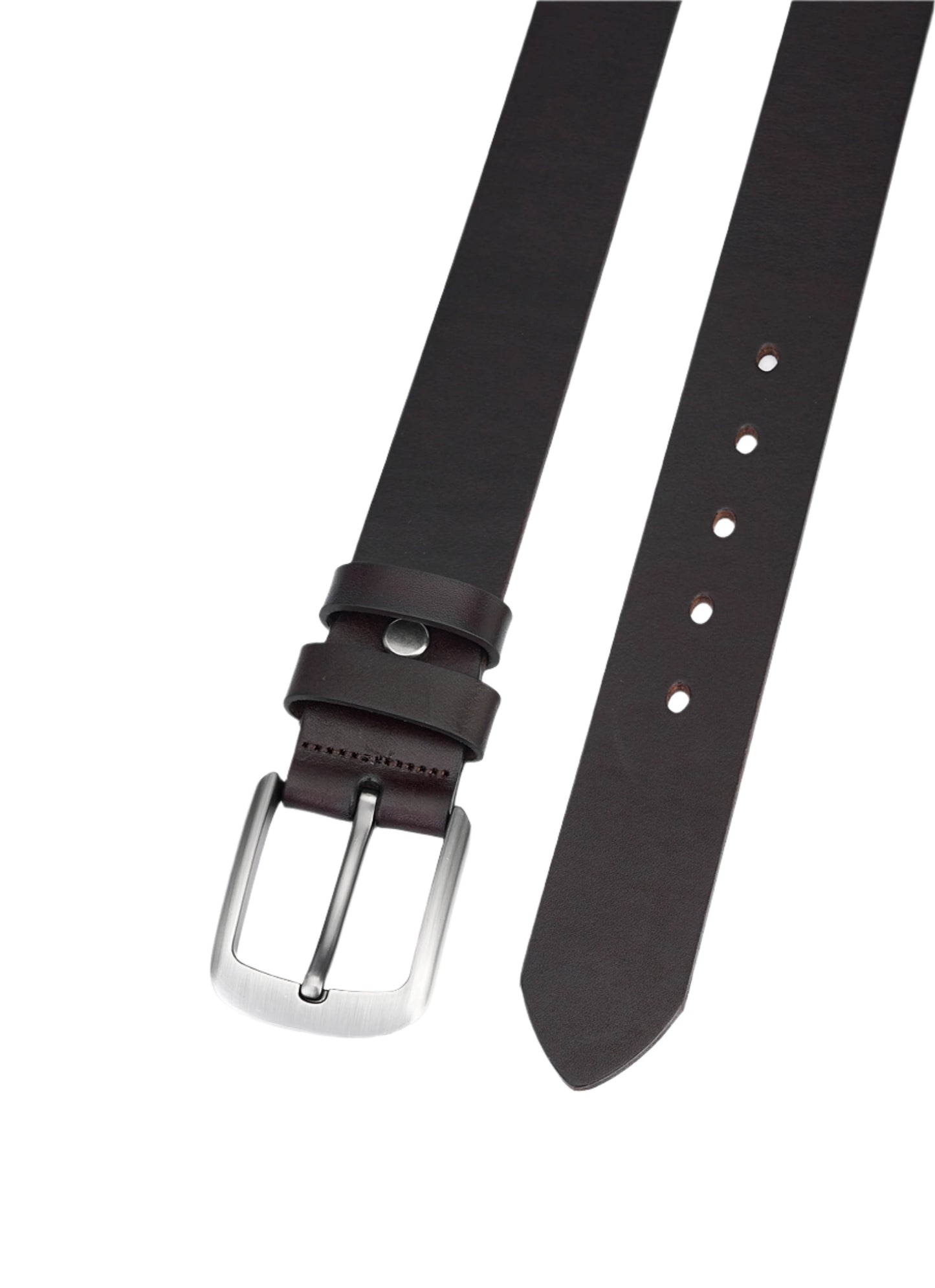 Elegant Dark Brown Leather Men's Belt – Full Leather and Durable Leather Belt