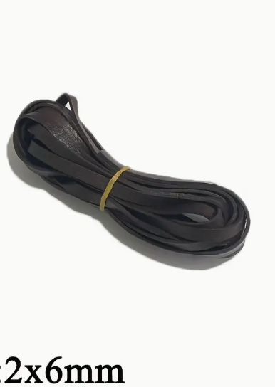 5m Genuine Leather Band Round/Flat made from braided cowhide