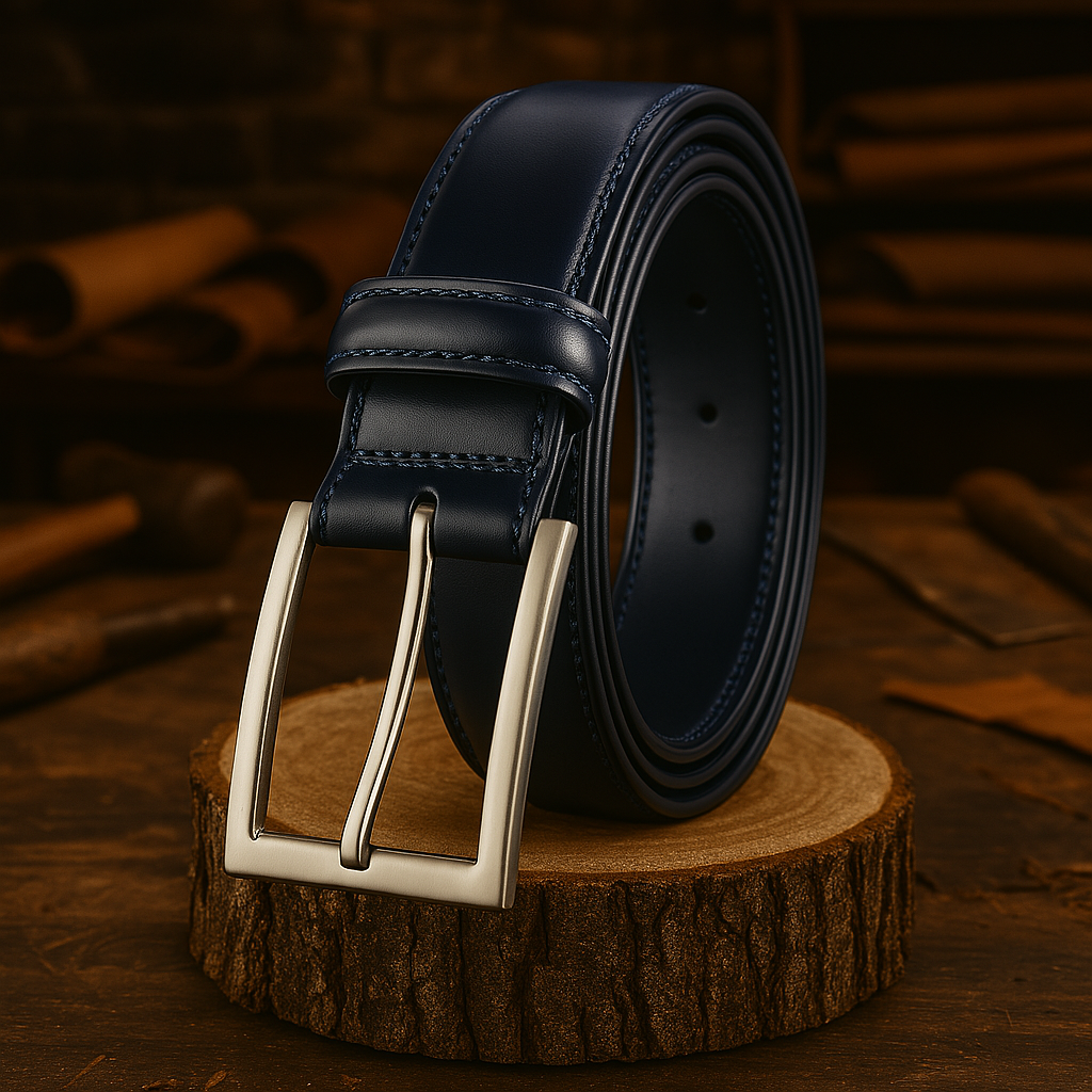 James Leather Belt Classic Blue