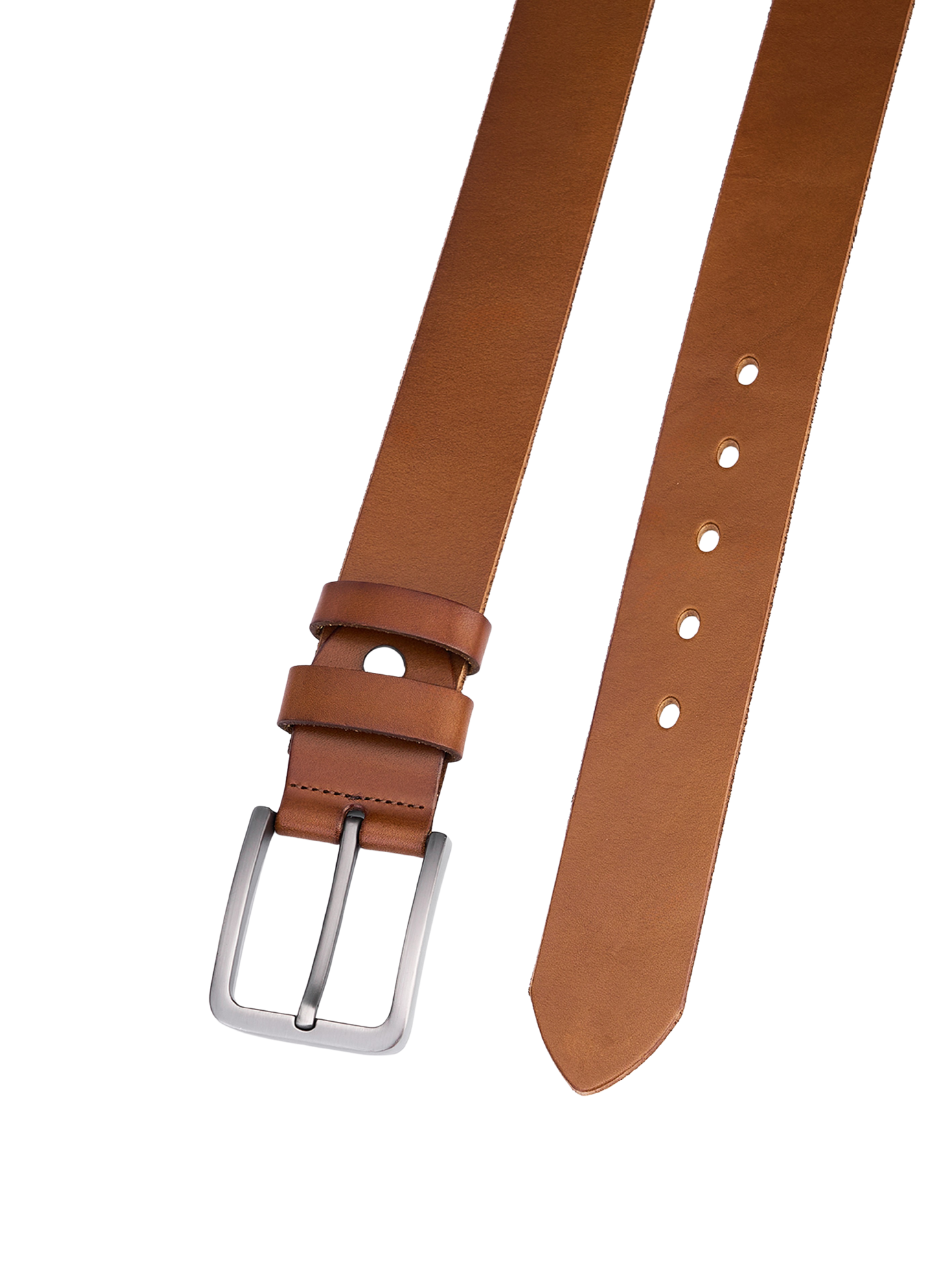 Elegant High-Quality Full Leather Cowhide Belt in Cognac Luxury Leather Dress Belt Durable and Long-Lasting Men's Belt
