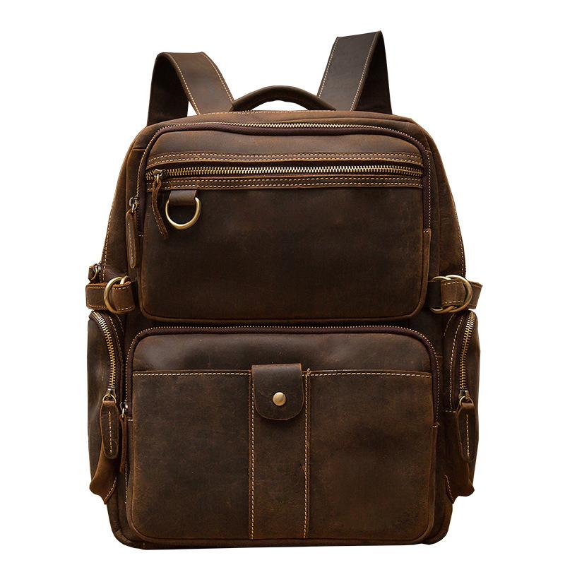 Brown Leather Backpack | BARCELONA