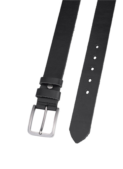 2 Pieces of Luxury Full-Grain Leather Belts - Black & Dark Brown - Durable Leather - Ideal for Stylish Men
