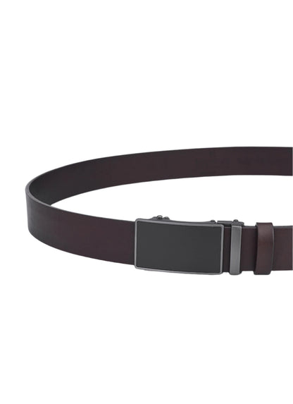2-Piece Luxury Tight-Fitting Cow Leather Belt Set with Automatic Buckle - Black & Brown - Full Leather - Durable and Stylish for Men