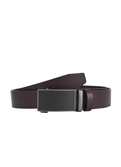 2-Piece Luxury Tight-Fitting Cow Leather Belt Set with Automatic Buckle - Black & Brown - Full Leather - Durable and Stylish for Men