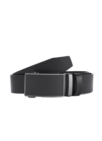 2-Piece Luxury Tight-Fitting Cow Leather Belt Set with Automatic Buckle - Black & Brown - Full Leather - Durable and Stylish for Men