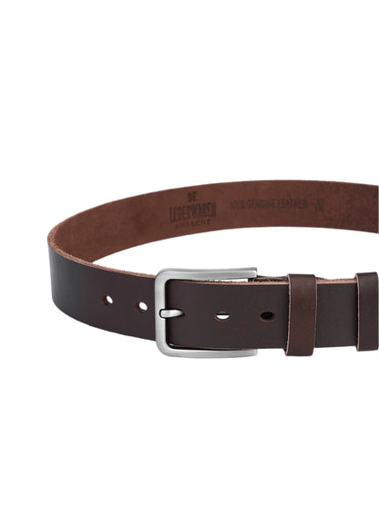 2 Pieces of Luxury Full-Grain Leather Belts - Black & Dark Brown - Durable Leather - Ideal for Stylish Men