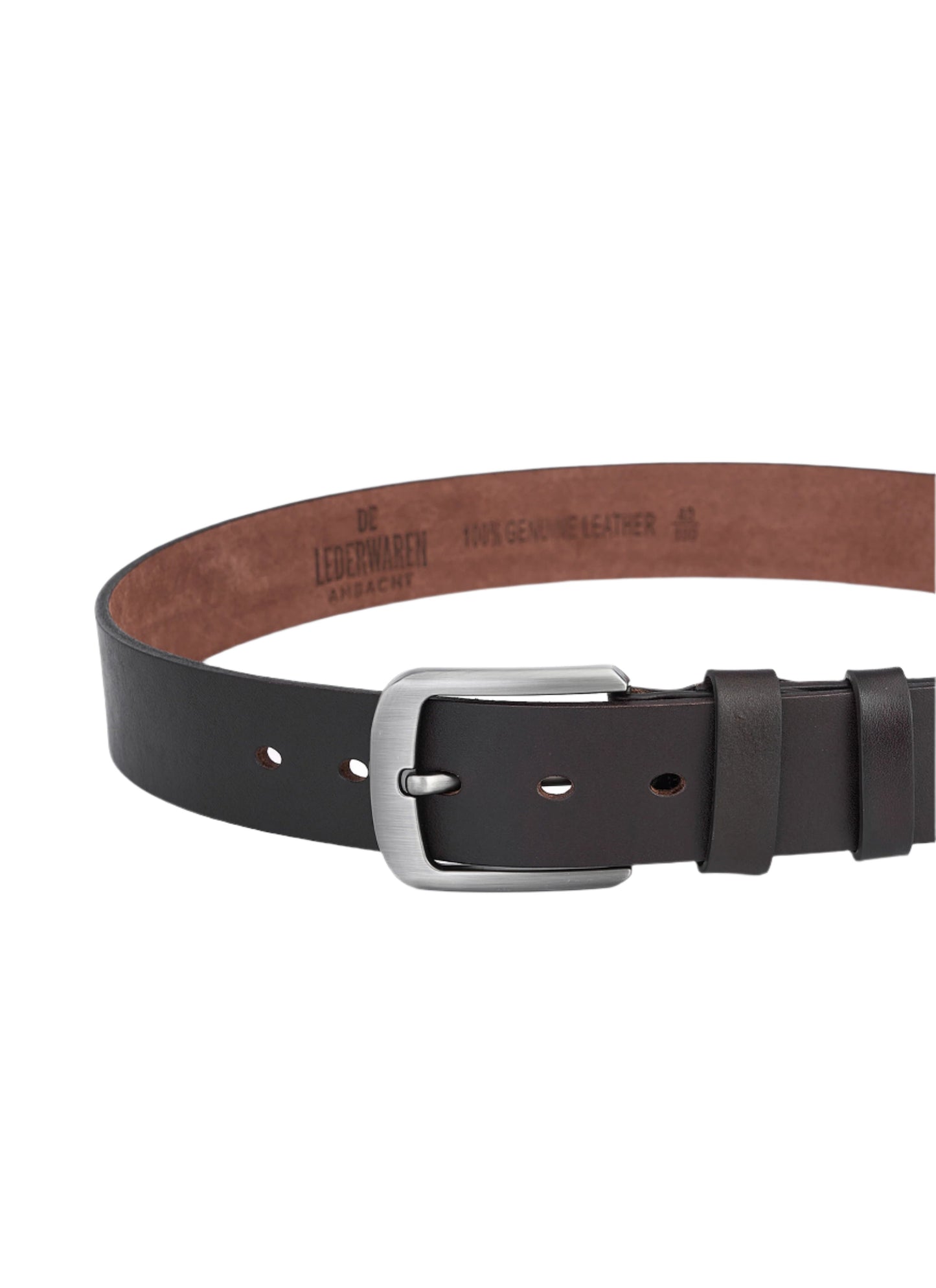2 Pieces Luxury Genuine Leather Belts - Elegant Black & Dark Brown - Full Leather for Durability and Comfort - Men's Leather Belts