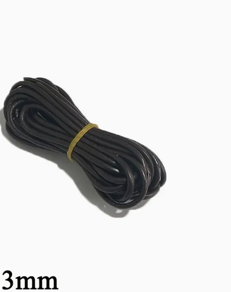 5m Genuine Leather Band Round/Flat made from braided cowhide