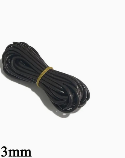 5m Genuine Leather Band Round/Flat made from braided cowhide