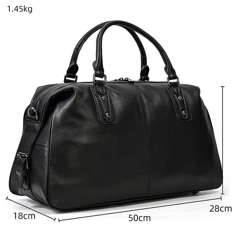 Black Leather Travel Bag | AALBORG