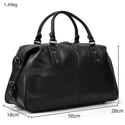 Black Leather Travel Bag | AALBORG