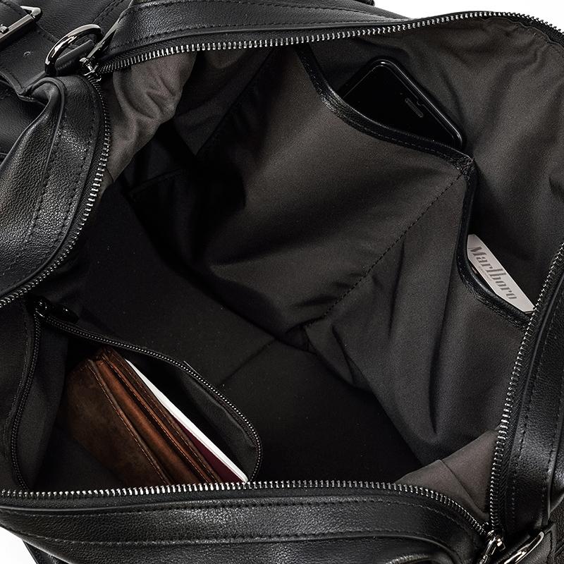 Black Leather Travel Bag | AALBORG
