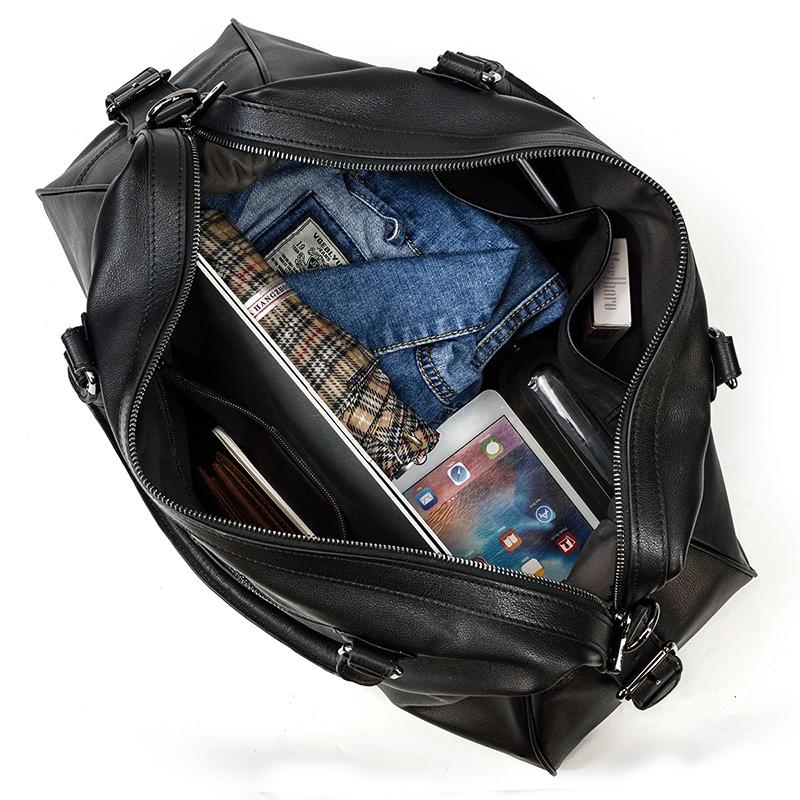 Black Leather Travel Bag | AALBORG