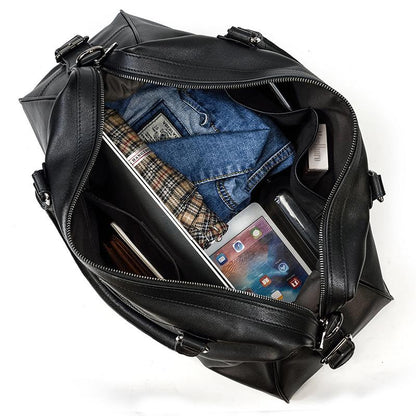 Black Leather Travel Bag | AALBORG