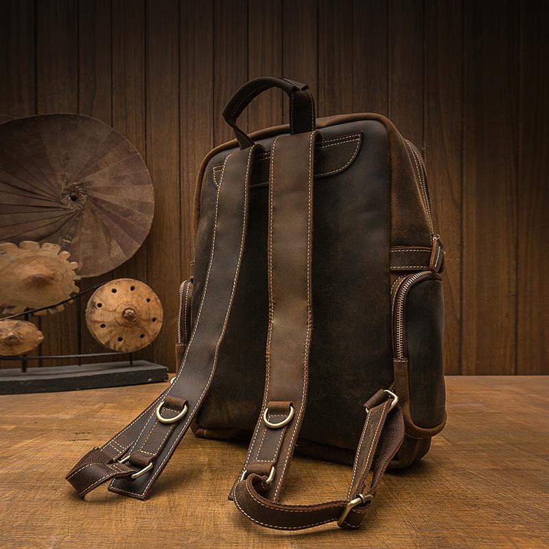 Brown Leather Backpack | BARCELONA