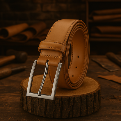Hermann's Leather Belt Classic White Wild Brown