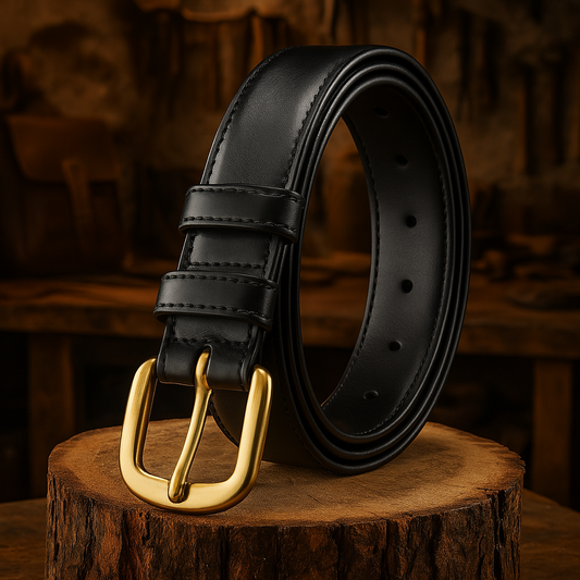 Hermann Women's Leather Belt Elegant & Narrow | Black