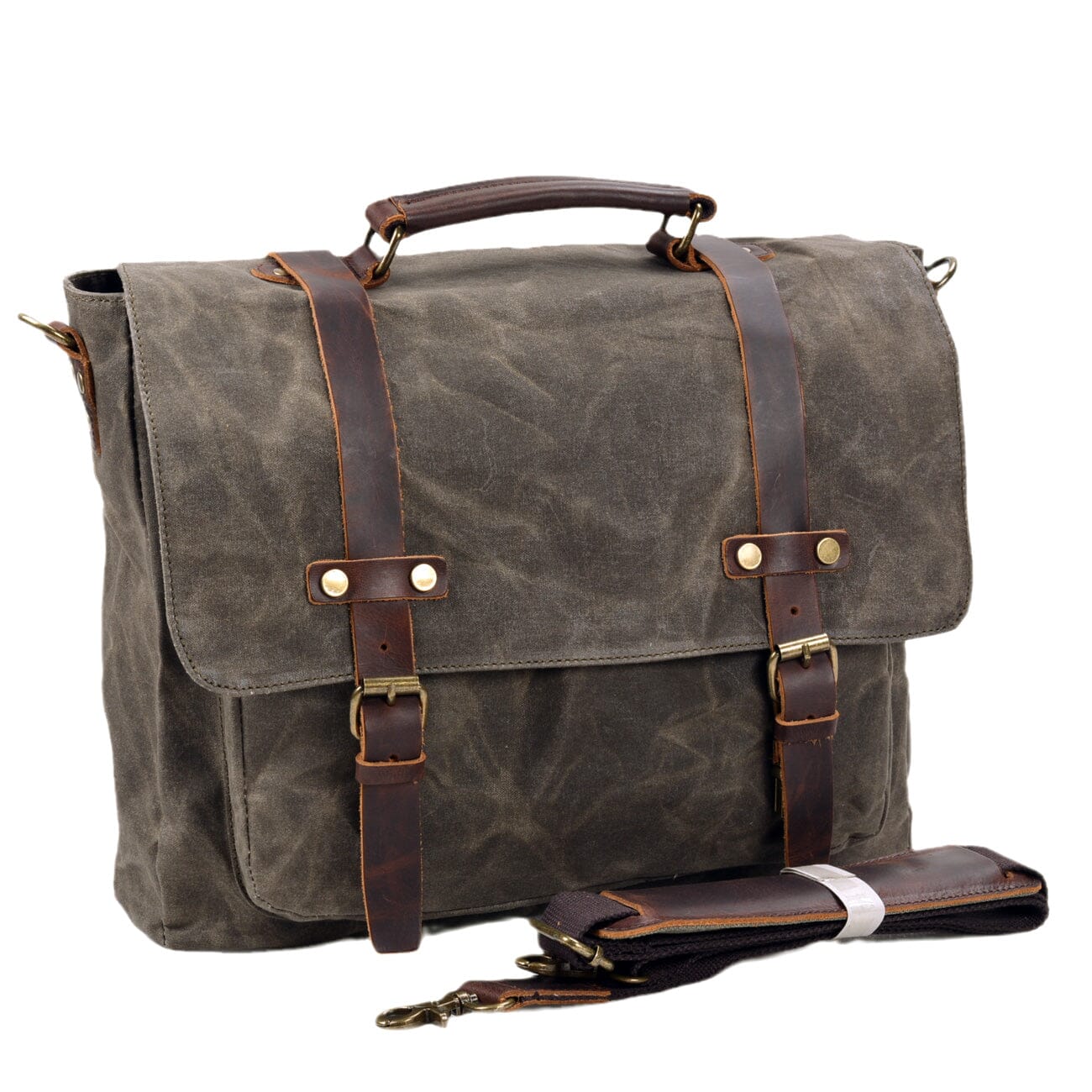 Canvas and Leather Crossbody Bag | BRUGES