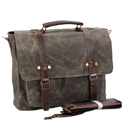 Canvas and Leather Crossbody Bag | BRUGES
