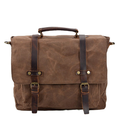 Canvas and Leather Crossbody Bag | BRUGES