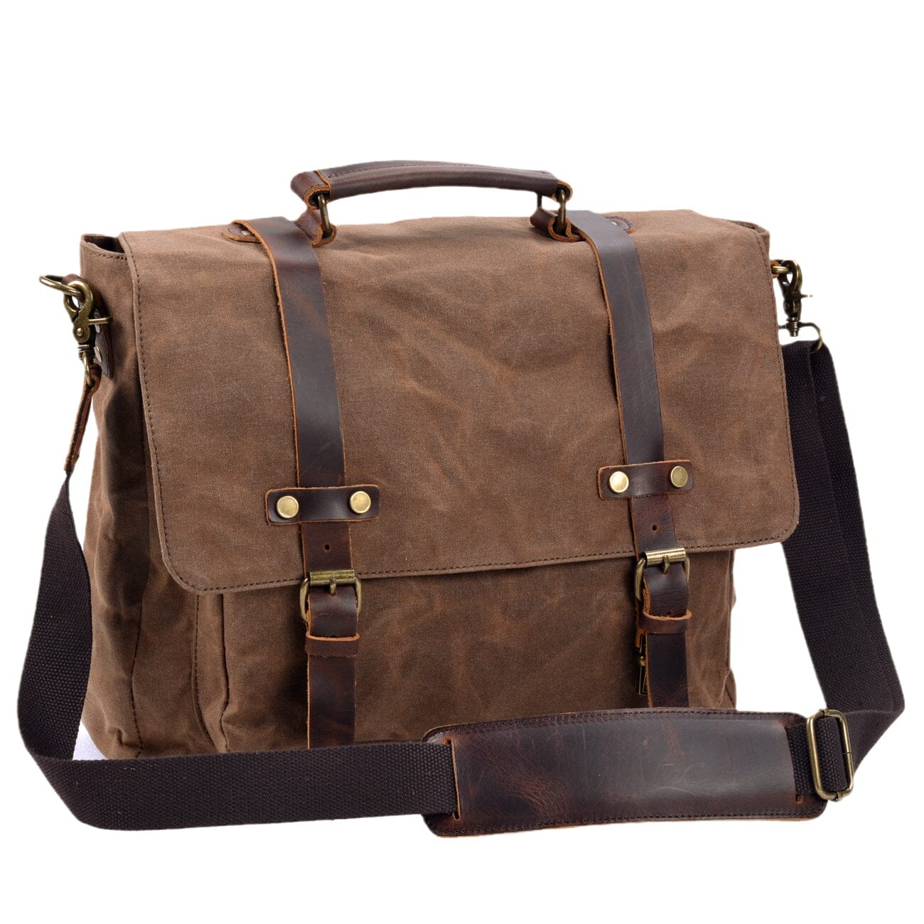 Canvas and Leather Crossbody Bag | BRUGES