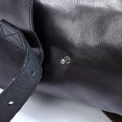 Small Black Leather Backpack | BODO