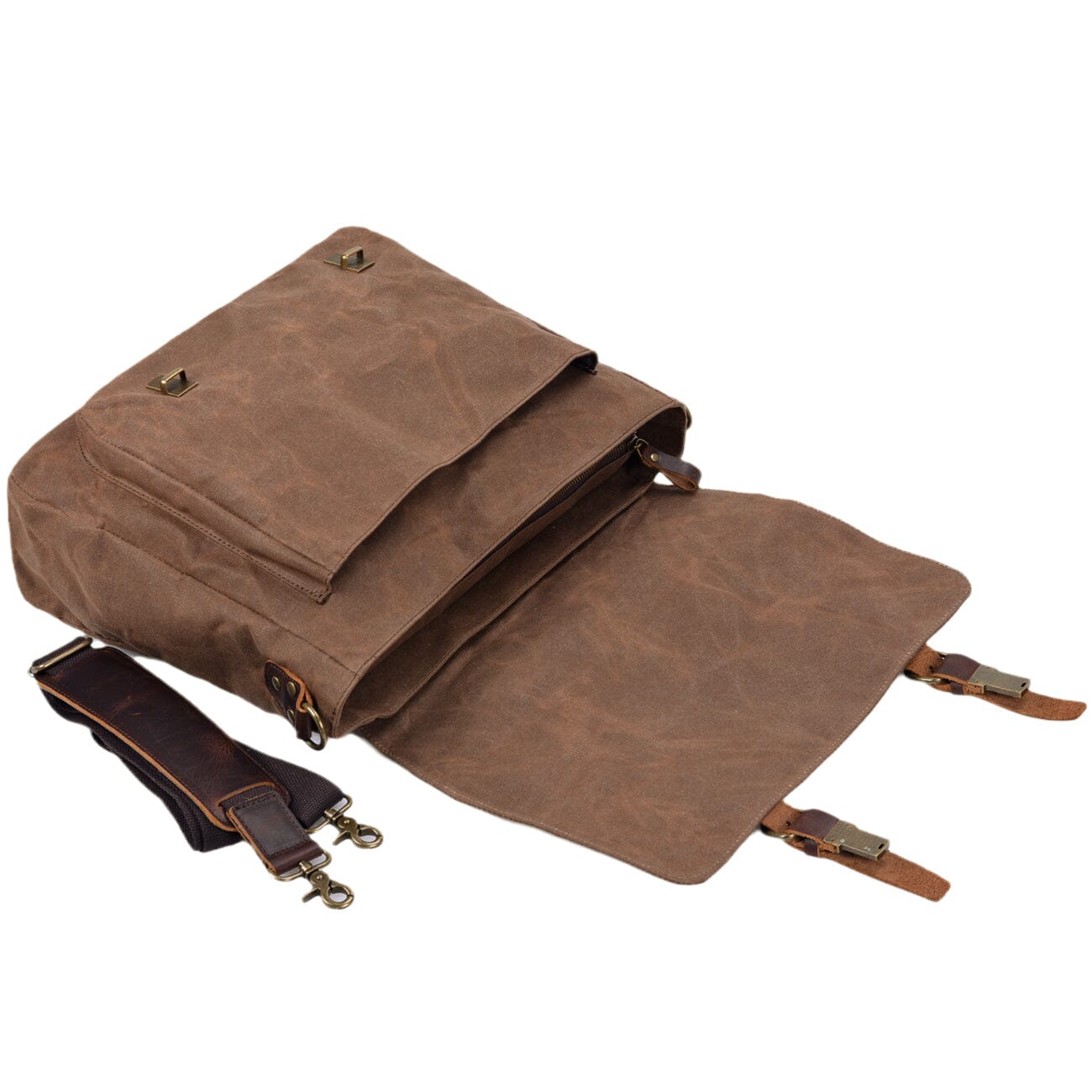 Canvas and Leather Crossbody Bag | BRUGES