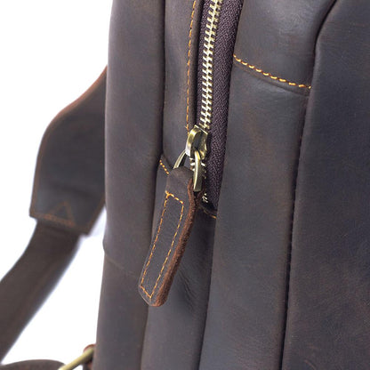 Hell Brown Leather Backpack | TOLEDO