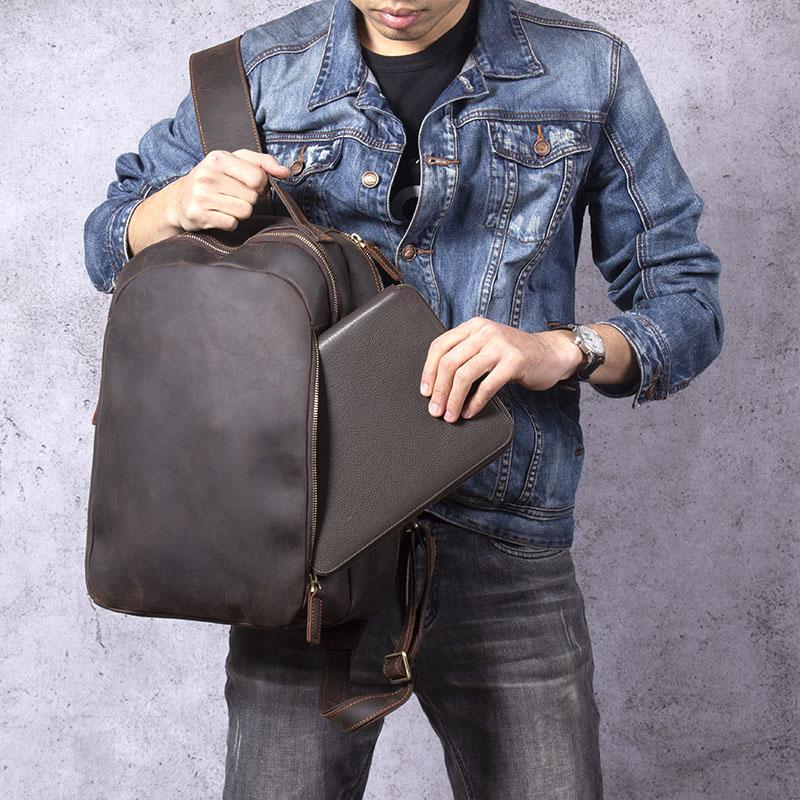 Hell Brown Leather Backpack | TOLEDO
