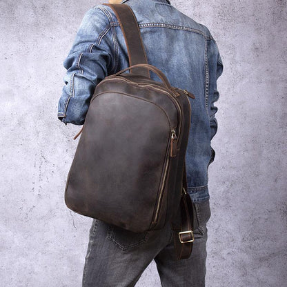 Hell Brown Leather Backpack | TOLEDO