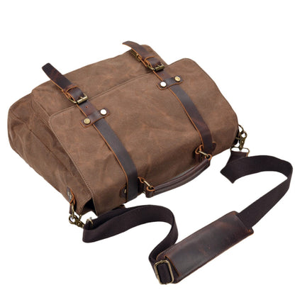 Canvas and Leather Crossbody Bag | BRUGES