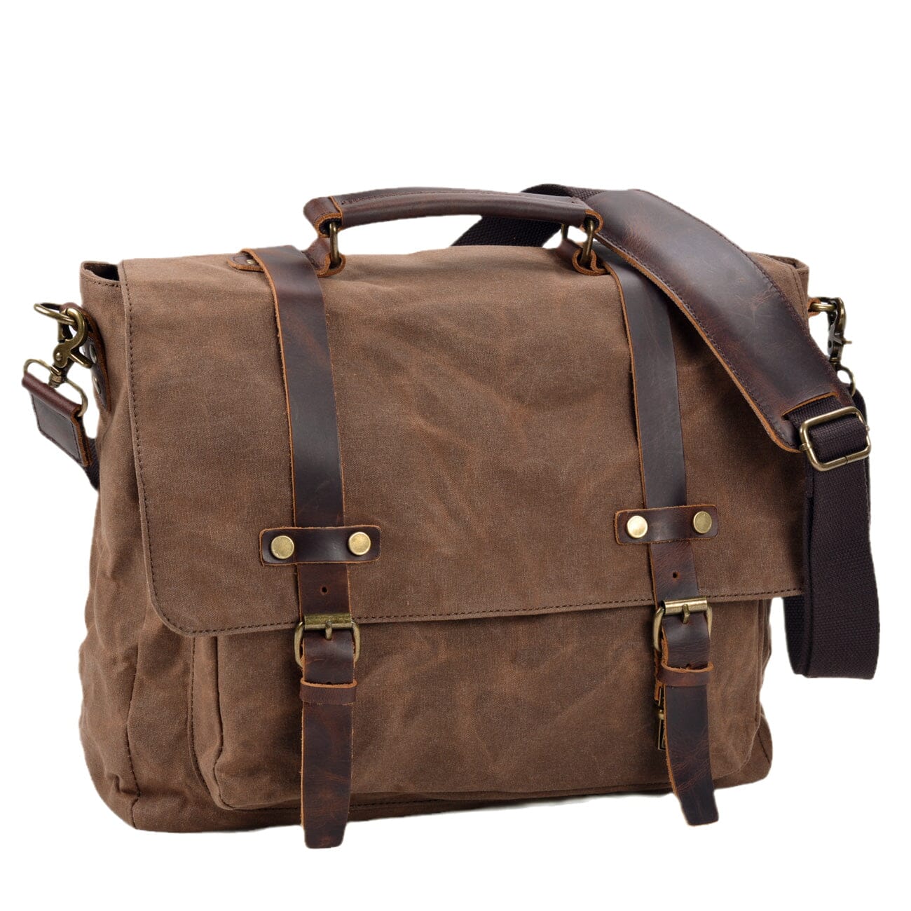 Canvas and Leather Crossbody Bag | BRUGES