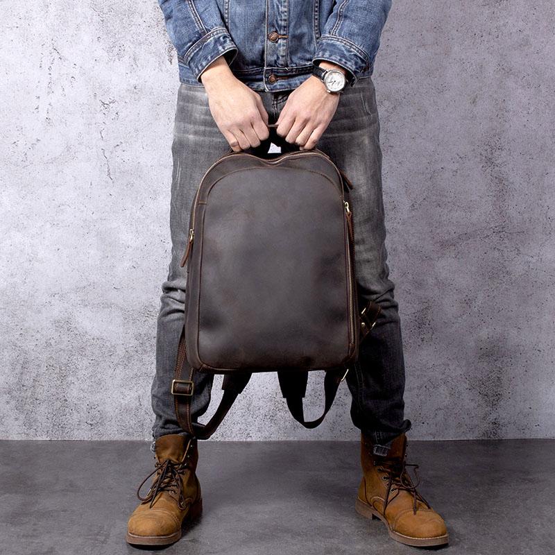 Hell Brown Leather Backpack | TOLEDO